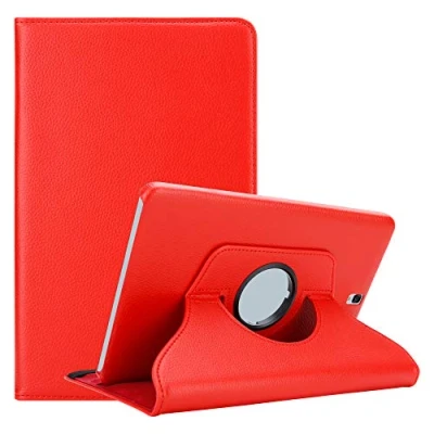 Image of Cadorabo Tablet Case works with Samsung Galaxy Tab S3 (9.7&quot; Zoll) SM T820N / T825N in POPPY RED Book Style Protection Cover WITHOUT Auto Wake Up Stand Function and Elastic Strap Fastener