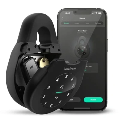 Image of igloohome Key Lock Box Outdoor, Smart Wall Mounted Safe, AirBNB Compatible, Heavy Duty, Access with Code or Bluetooth, Weather Resistant, Fits Anywhere Two Shackle Sizes (Keybox 3)