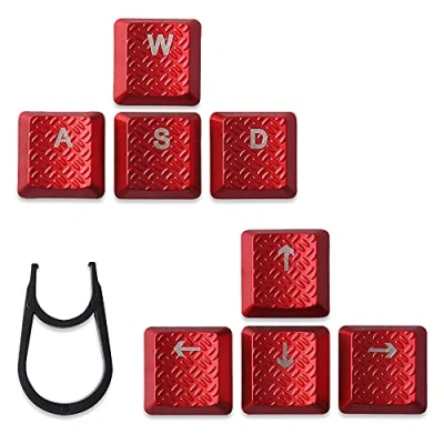 Image of Texture Tactility Backlit Keycaps Replacement for GL Tactile Switch Logitech G813/G815/G915/G913 TKL RGB Mechanical Gaming Keyboard (WASD+Arrow Keys Red)