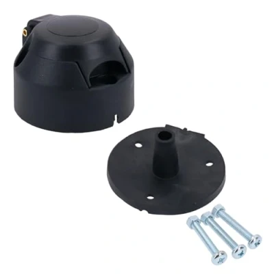 Image of AB Tools Tow Bar Electrics 7 pin 12v N type PLASTIC Socket Trailer Lights &amp; Gasket Seal