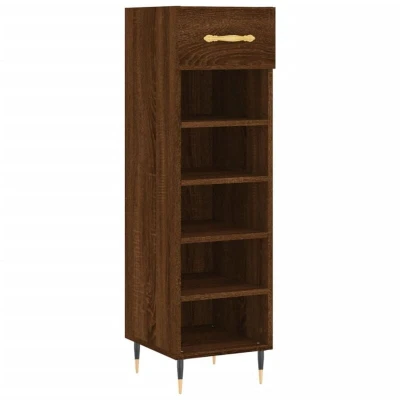 Image of vidaXL Shoe Cabinet Brown Oak 30x35x105 cm Engineered Wood