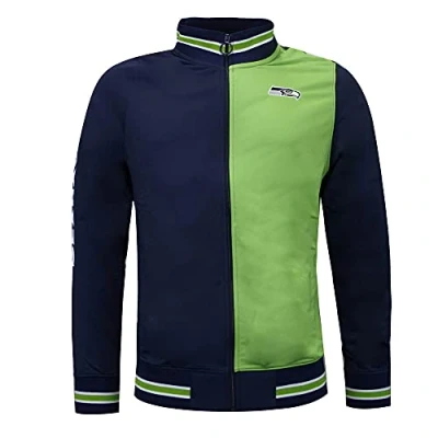 Image of Fanatics Seattle Seahawks Mens Track Jacket Multicolour Cotton Size X Large