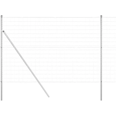 Image of vidaXL Euro Fence with 7 Posts 1.5x10 m Galvanised Steel