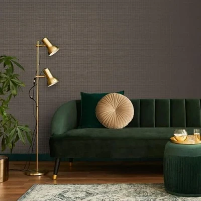 Image of Boutique Taupe Gilded Textured Plain Wallpaper