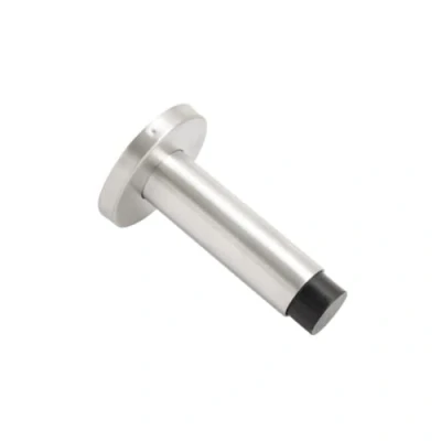 Image of Vibe Projection Door Stop 90mm on Satin Stainless Steel, Stopper, Rubber Ring to Protect Door, Walls, and Skirting for Internal Use