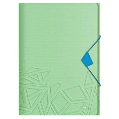 Image of Leitz 3 Flap Folder, Holds up to 150 A4 Sheets, Elastic Closure, Flexible Plastic, Green, Urban Chic Range, 46490050
