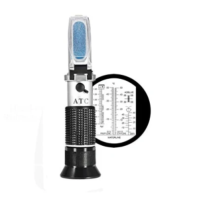 Image of Antifreeze Refractometer,V·RESOURCING Hand Held Anti Freeze Tester for Car Coolant Adblue System,Battery Acid,Coolant Windshield Fluid,Widely Used by Truck&amp;Automotive Technician