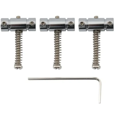 Image of Musiclily Pro 21mm Barrel Steel Telecaster Saddles for Fender Squier Tele Style Electric Guitar, Chrome (Set of 3)