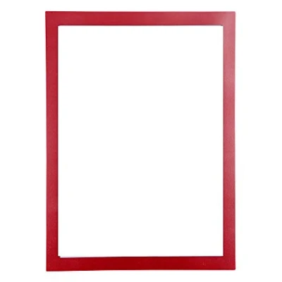 Image of Exacompta Ref 39203E Magnetic Wall Display Pocket Suitable for A4 Documents, 3 Sides &amp; 1 Open Side Insertion, Ideal Notes Posters Red
