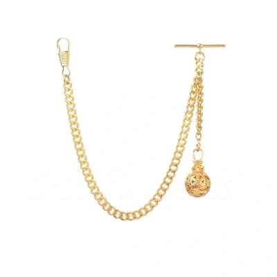 Image of Holy Sins Jewellery Gold Colour Albert Pocket Watch Chain With Hollow Pendant (8&quot;)
