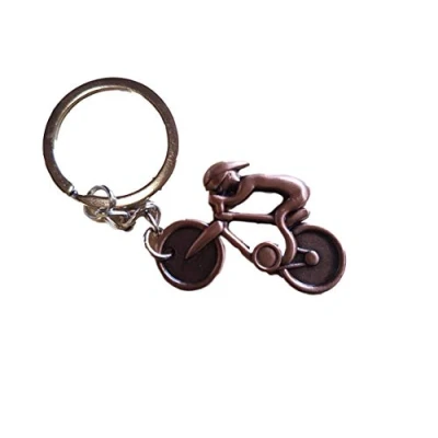 Image of Fat catz copy Copper Tone Mini Solid Metal Cycling Bike Bicycle Riding Racing Keyring Pendant