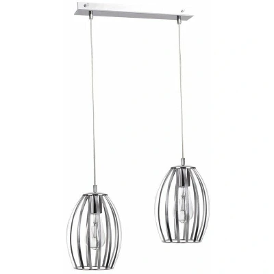 Image of Saya Bar Pendant Ceiling Light Grey, 50cm, 2x E27