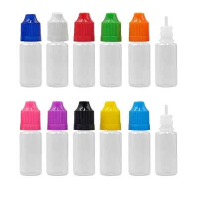 Image of XIAONAN 10 Pack x 10ml LDPE Plastic Liquid Water Squeezable Eye Dropper Empty Bottles (Bottles + Mixed Colour Caps Tips)