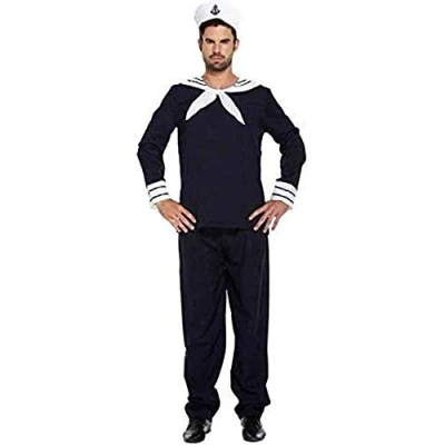 Image of Adults Mens Blue White Navy Sailor Fancy Dress Costume