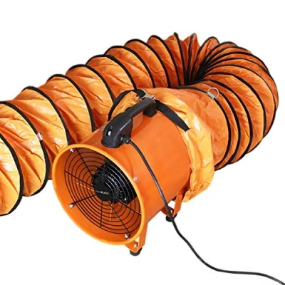 Image of Dust Extractor Ventilation Fan 250mm Portable 6m Duct Hose Workshop Fume Air Blower Industrial PVC Ducting Ventilator