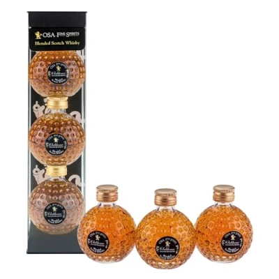 Image of OSA Fine Spirits Clubhouse Blended Scotch Whisky 40% ABV 3 x 5cl Rich Sweet, Spicy Flavours Award Winning Enjoy Neat or in Drinks Ideal Alcohol Gifts