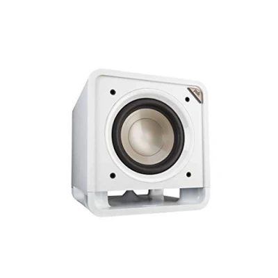 Image of Polk HTS 10 Subwoofer, Inch Powered Deep Bass, Easy Setup with Home Cinema Systems White