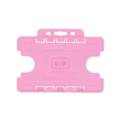 Image of Id Card It Double Sided Pass Badge Holder for Lanyard Neck Straps, Retractable Keyring reels and Strap Clips (Pink)