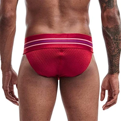 Image of JOCKMAIL Mens Briefs Underwear Athletic Brief Cotton Sport (M, Red)