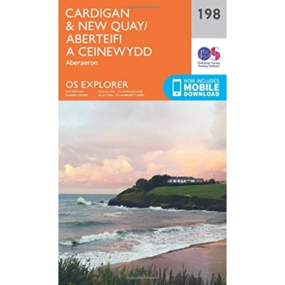 Image of Explorer 198 Cardigan &amp; New Quay, Aberaeron Map With Digital Version
