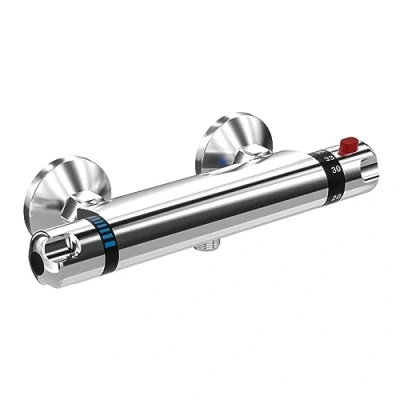 Image of Thermostatic Bath Shower Mixer Tap Wall Mounted Bar Chrome Brass Diverter Valve Anti Scald Bathroom Accessory Intelligent Constant Temperature