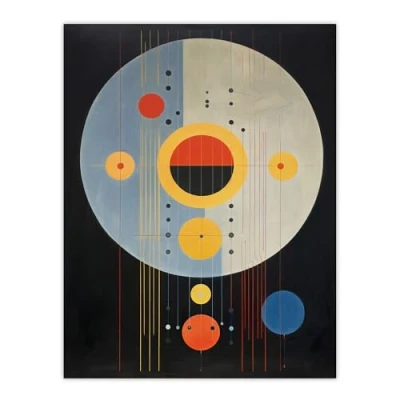 Image of Wee Blue Coo Odd Music Hilma Af Klint Style Abstract Large Wall Art Poster Print Thick Paper 18X24 Inch