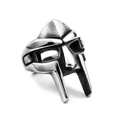 Image of Gu Feng Vintage Classic Goth Hip Hop Mf Doom Mask Rings For Men Boys Punk Egyptian Pharaoh Ring