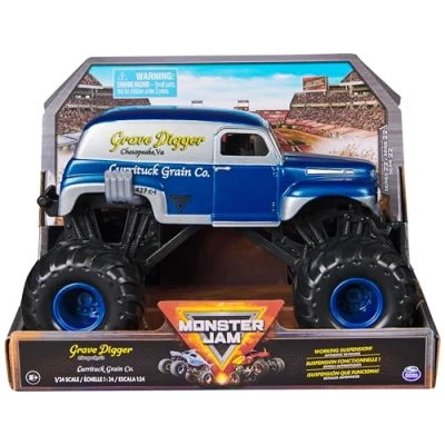 Image of Monster Jam, Official Grave Digger Truck, Currituck Grain Co Collector Die Cast Vehicle, 1:24 Scale, Kids’ Toys for Boys and Girls Aged 3 up