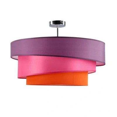Image of Lindby Melia ceiling light, purple/pink, textile, Ø 56cm