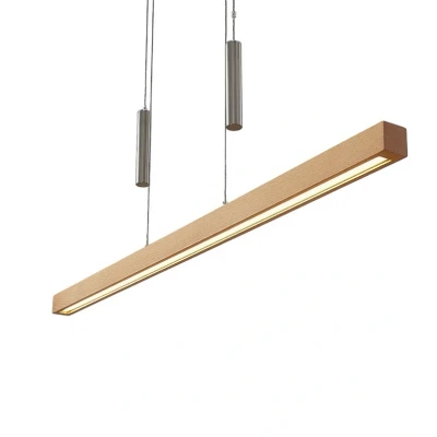 Image of Lucande LED hanging light Pia, beech wood, 100 cm, 1,290 lm