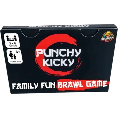 Image of Worgan Games Punchy Kicky Fighting Strategy Card Game Fun for friends &amp; Family 3 6 Players Ages 8+ Tactical Punching and Kicking Action