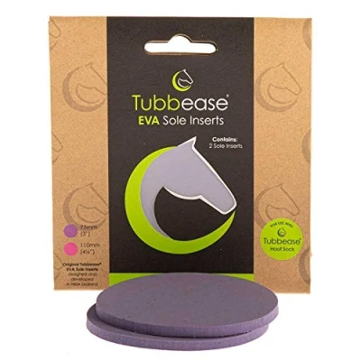 Image of TUBBEASE Hoof Soaking Boot EVA Sole Insert to be Used with The Sock Treatment for Horses, Helps Relieve Pain in Soles and Extend Life of (1 Pair Inserts 3&quot; Purple)