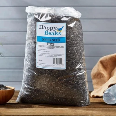 Image of Happy Beaks Niger Seed Wild Bird Food (5kg) High Energy Premium Nyger/Nyjer/Thistle Feed For Finches And Small Birds