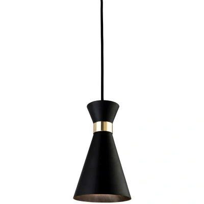 Image of Ohio 1 Light Ceiling Pendant Black, Brass, E27