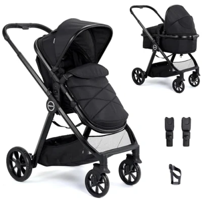 Image of Babymore Mimi 2 in 1 Pram Pushchair Black