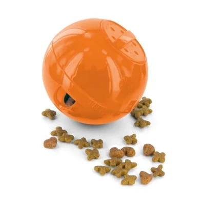 Image of PetSafe SlimCat Food Dispensing Cat Toy Orange, Treat Toy, Interactive Dispenser, Activity Snack Ball for Cats of All Ages