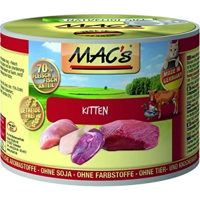 Image of MAC&#039;s Cat Kitten Turkey, Beef &amp; Duck (Grain Free) 6 x 200 g