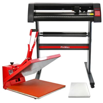Image of PixMax Heat Press 50cm Sublimation Transfer &amp; Vinyl Cutter Printing Bundle, SignCut Pro Software