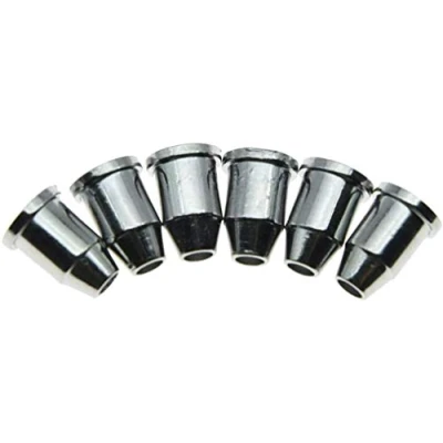 Image of 6pcs Chrome Guitar String Through Body Ferrule 1/4&quot;(6.35mm) Ferrules for Telecaster