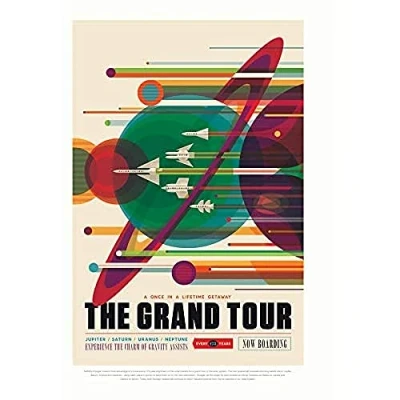 Image of Wee Blue Coo Nasa Space Travel Advert Grand Tour Unframed Art Print Poster Wall Decor 12X16 Inch