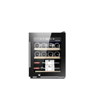 Image of BODEGA43 12C Wine cooler small 12 bottles 33L, 5 20 ºC, 1 Zone, low noise (41 dB), compressor cooling, 3 beechwood shelves