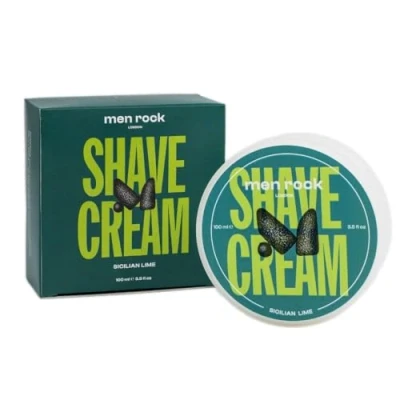 Image of Men Rock Sicilian Lime Shave Cream for a Classy Wet Shaving Experience, Deeply Hydrates and Nourishes Skin, Cruelty Free, Zesty Black Pepper Fragrance 100ml