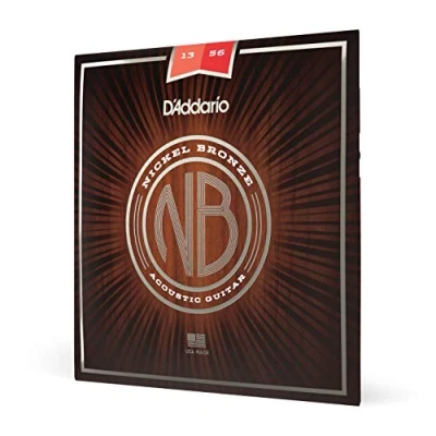 Image of D&#039;Addario Guitar Strings Acoustic For 6 String Increased Corrosion Resistance Full Tonal Spectrum NB1356 Nickel Bronze, Medium, 13 56