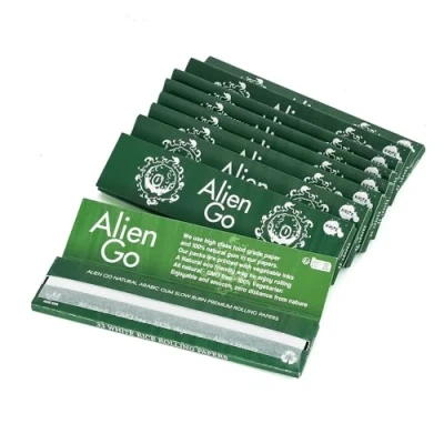 Image of BudMan Rolling Papers, 110mm white kingsizeslim papers with tips, 25 packs Tobacco Cigarette tools, Gum Arabic, Slow burning 825 leaves