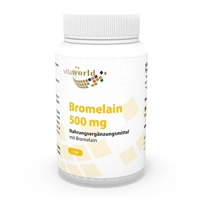 Image of Vita World Bromelain 500Mg 100 Capsules Made in Germany Vegan