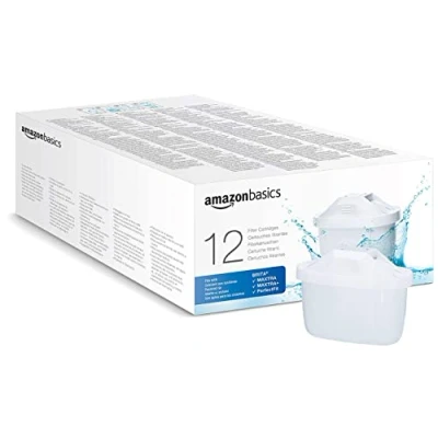 Image of Amazon Basics Water Filter Cartridges, 12 pack , fits and compatible with all BRITA Jugs incl. PerfectFit &amp; Basic