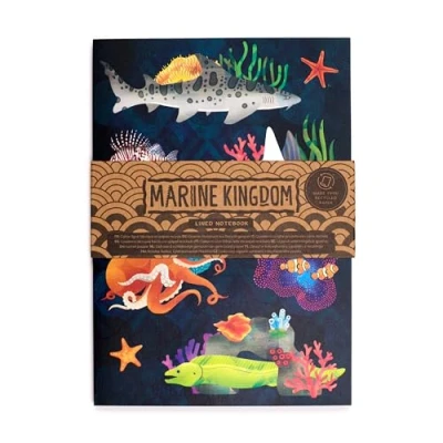 Image of Puckator Marine Kingdom Recycled Paper A5 Notebook School Teacher Student Homework Study Planner Notepad Collage University Essentials Journals Planners Jotter Uni Gifts Stationery Supplies