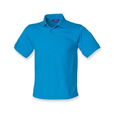 Image of Henbury Heavy Pique Polo Shirt : Color Sapphire Size M