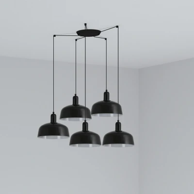 Image of Tatawin Medium 5 Light Black Cluster Drop Pendant Lamp
