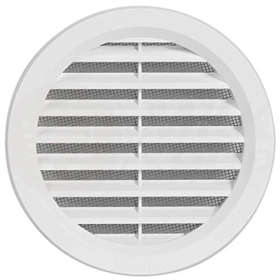 Image of Air Vent Grill Garage Cover High Quality ASA Plastic Door, Extractor Round Insect Net 50 75 100 110 125 140 150 mm Diameter White Brown Kitchen Bathroom Fan, weiß, Ø